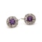 Victorian 9kt Gold Amethyst Diamond Cluster Earrings - image 5