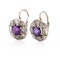 Victorian 9kt Gold Amethyst Diamond Cluster Earrings - image 3