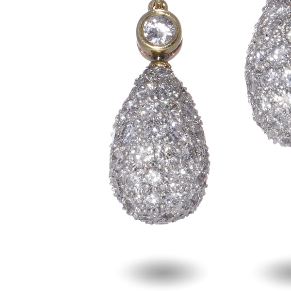 18kt yellow and white gold diamond drop earrings - image 6