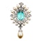 Paraiba Tourmaline, Diamond, Pearl and White Gold Brooch-cum-Pendant, Circa 1990 - image 5