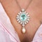 Paraiba Tourmaline, Diamond, Pearl and White Gold Brooch-cum-Pendant, Circa 1990 - image 3