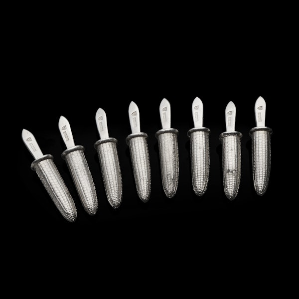 8 silver corn holders, Birmingham, 1969 - image 4