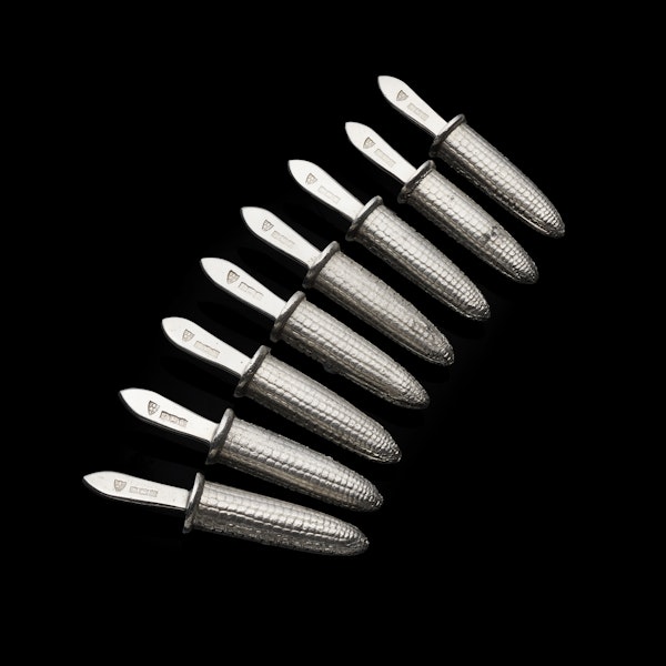 8 silver corn holders, Birmingham, 1969 - image 8