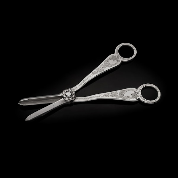 Antique sterling silver grape scissors - image 5