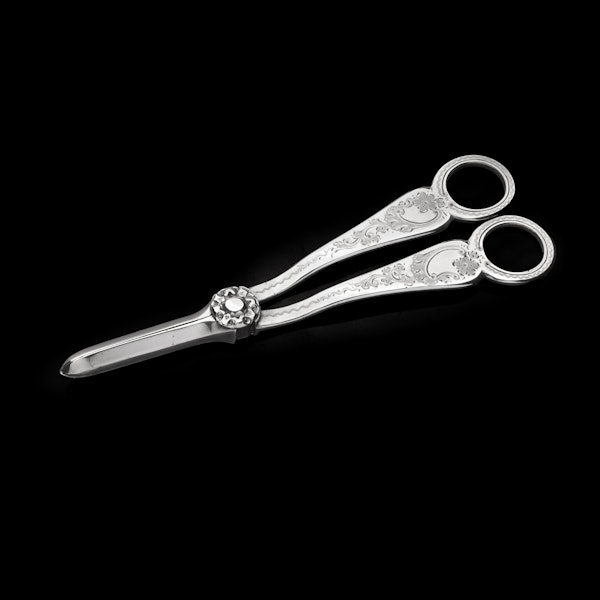 Antique sterling silver grape scissors - image 3