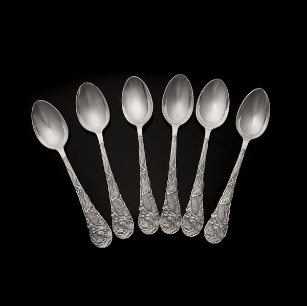 6 sterling silver teaspoons with dragon motif - image 3