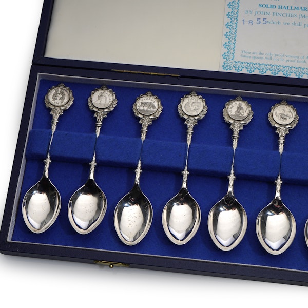 David Cornell 12 Zodiac sign silver spoons - image 3