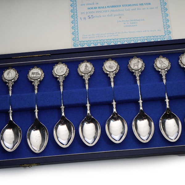 David Cornell 12 Zodiac sign silver spoons - image 5