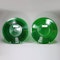 Pair of green Chinese Peking glass plates. - image 2