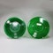 Pair of green Chinese Peking glass plates - image 2