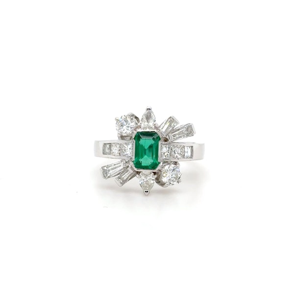 Emerald & mixed diamonds ring - image 5