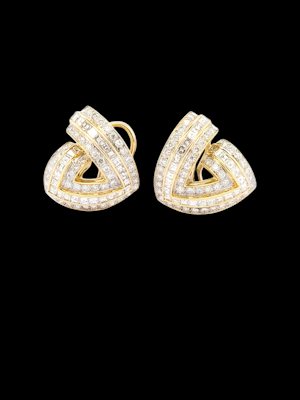 Pair of diamond hoop stud earrings SKU: 7829 DBGEMS