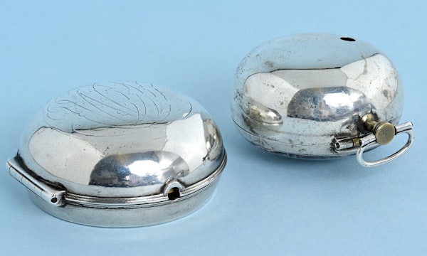 Silver Champleve Dial Pair Cased Verge - image 4