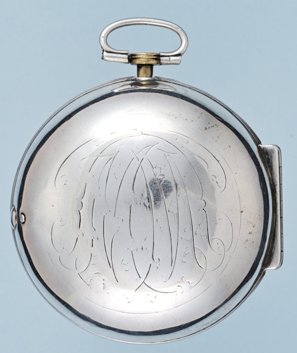 Silver Champleve Dial Pair Cased Verge - image 2