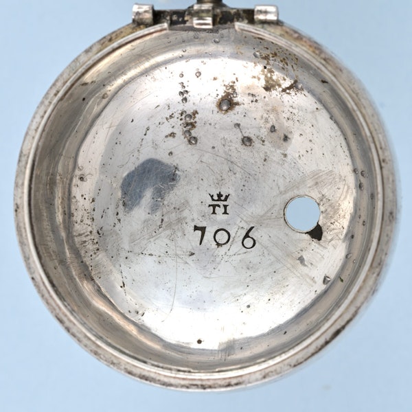 Silver Champleve Dial Pair Cased Verge - image 3