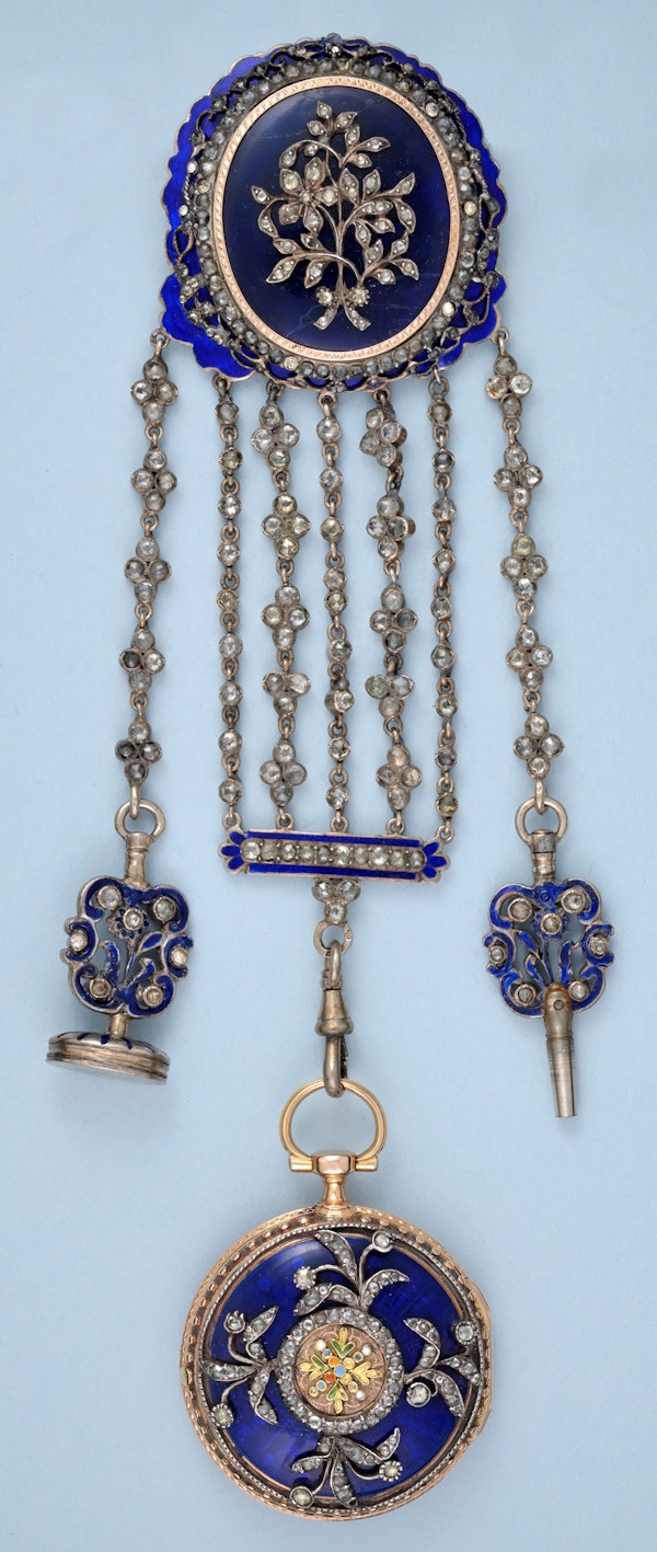 Diamond Set Verge Watch and Chatelaine - image 2