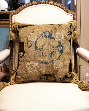 Downstairs at Grays: Flemish Tapestry Panel / Cushion. Circa 1660