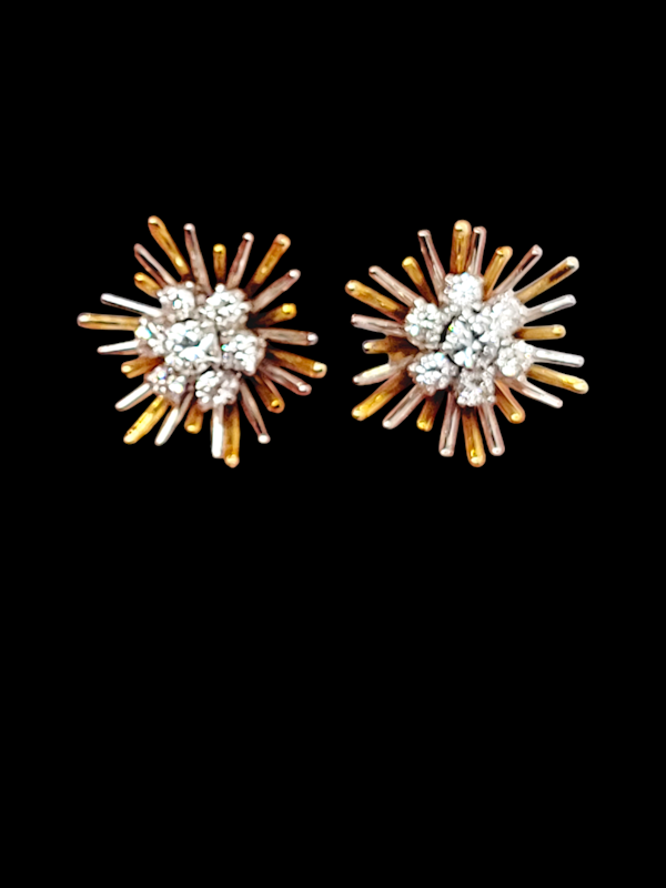 Vintage Sputnik or snowflake diamond earrings SKU: 7847 DBGEMS - image 1