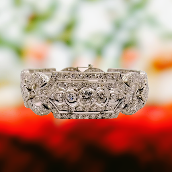 Art Deco Platinum Diamond Bracelet - image 1