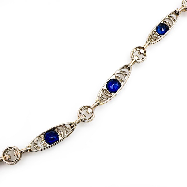 French Belle Époque Thibault & Jolivot Sapphire Diamond and Platinum Bracelet, Circa 1910 - image 9