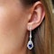 Modern Sapphire, Diamond and Platinum Drop Earrings, 4.50ct Carats - image 3