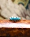 A very fine 15 carat (tested ) Yellow Gold, five stone Turquoise Carved Ring.  English. Circa 1890. - image 1