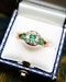 A very fine 15 ct  Yellow Gold (tested) Antique Emerald (3) and Diamond Ring, Circa 1860 - image 1