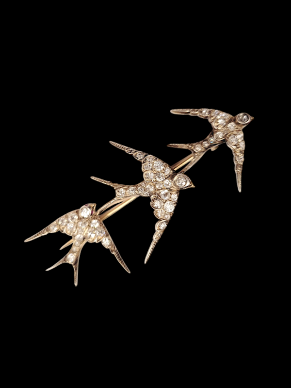 Love token Swoop of antique diamond swallows SKU: 7861 DBGEMS - image 1