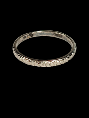 Art deco carved platinum wedding band SKU: 7862 DBGEMS