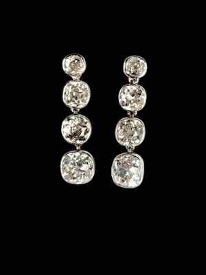 Chunky old mine cut diamond drop earrings SKU: 7865 DBGEMS