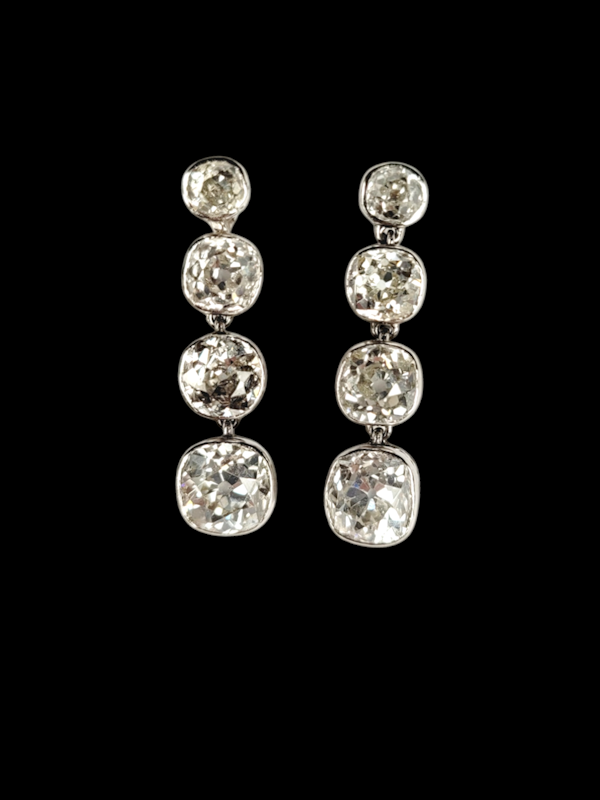 Chunky old mine cut diamond drop earrings SKU: 7865 DBGEMS - image 1