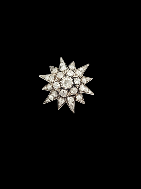 Antique diamond star brooch SKU: 7855 DBGEMS - image 1