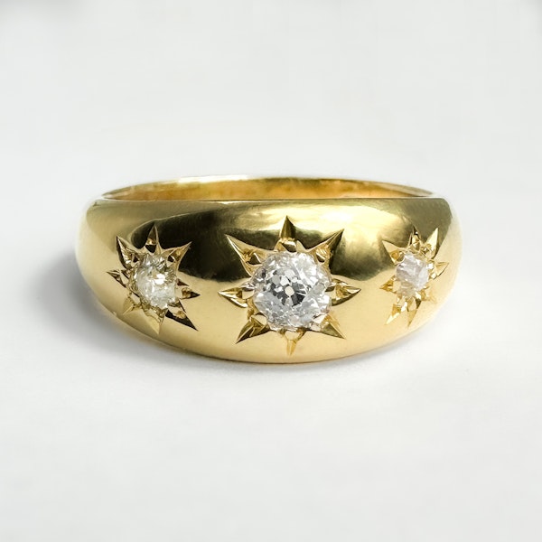 Antique Diamond Trilogy Gypsy Ring-SADDINGTONS JEWELLERY-STAND 375 - image 1