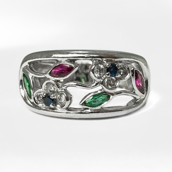 Givenchy Ruby Diamond Flower Ring-SADDINGTONS JEWELLERY-STAND 375 - image 1