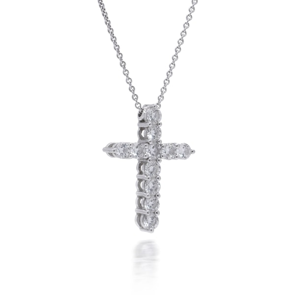 GRAFF 18kt white gold diamond cross pendant necklace - image 3