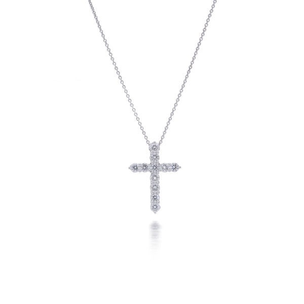 GRAFF 18kt white gold diamond cross pendant necklace - image 8