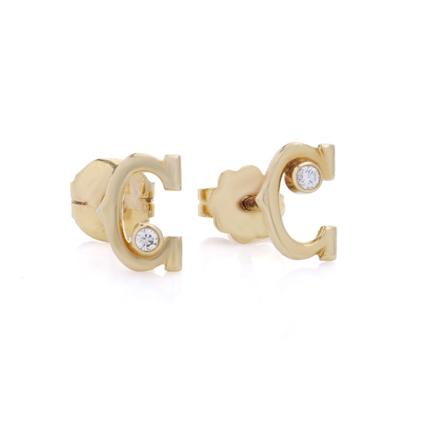 Cartier double C 18kt Gold and Diamond stud earrings - image 5