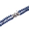 Natural Cabochon Sapphire double strand beaded necklace with platinum and diamond clasp. - image 5