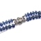 Natural Cabochon Sapphire double strand beaded necklace with platinum and diamond clasp. - image 6