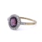 18kt  Gold and Platinum Diamond Cluster Ring with NATURAL SPINEL - image 5