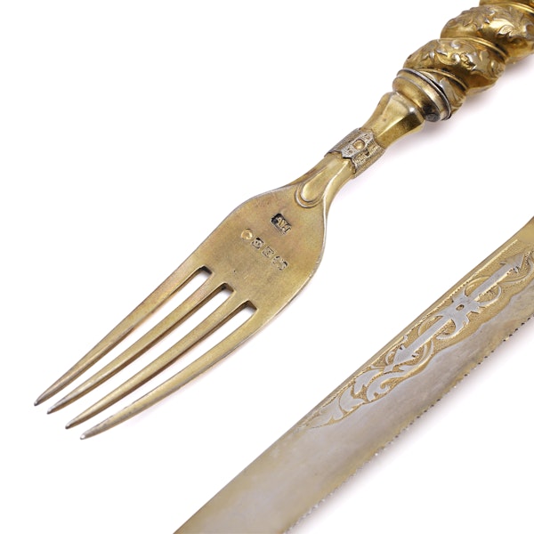 Aaron Hatfield & Sons. silver gilt cutlery set - image 4