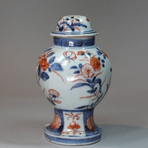 Japanese small Imari vase and cover, c.1710