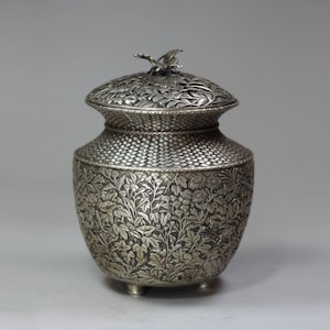 Japanese silver metal censer, Taisho-Showa