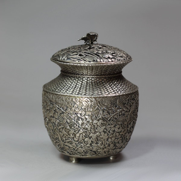 Japanese silver metal censer, Taisho-Showa - image 2