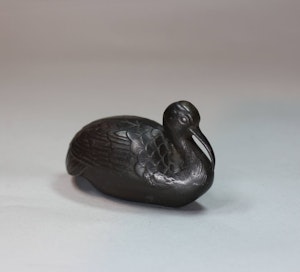 Japanese bronze figure of an ibis, 19th century, Meiji period (1868-1912)