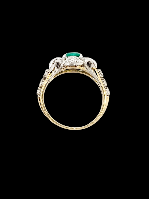 Antique fine emerald and diamond engagement ring SKU: 7879 DBGEMS - image 3