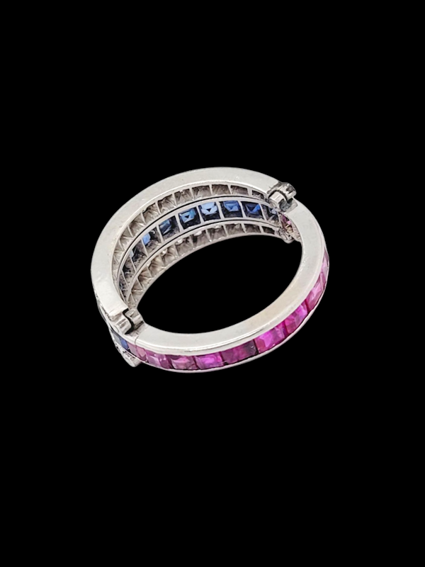 Art deco flip sapphire, ruby, and diamond eternity ring SKU: 7882 DBGEMS - image 4