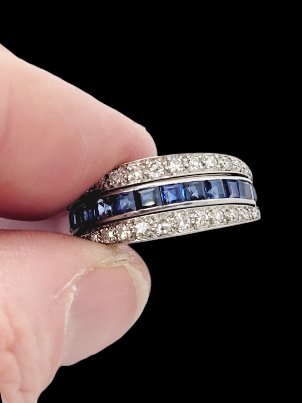 Art deco flip sapphire, ruby, and diamond eternity ring SKU: 7882 DBGEMS - image 2