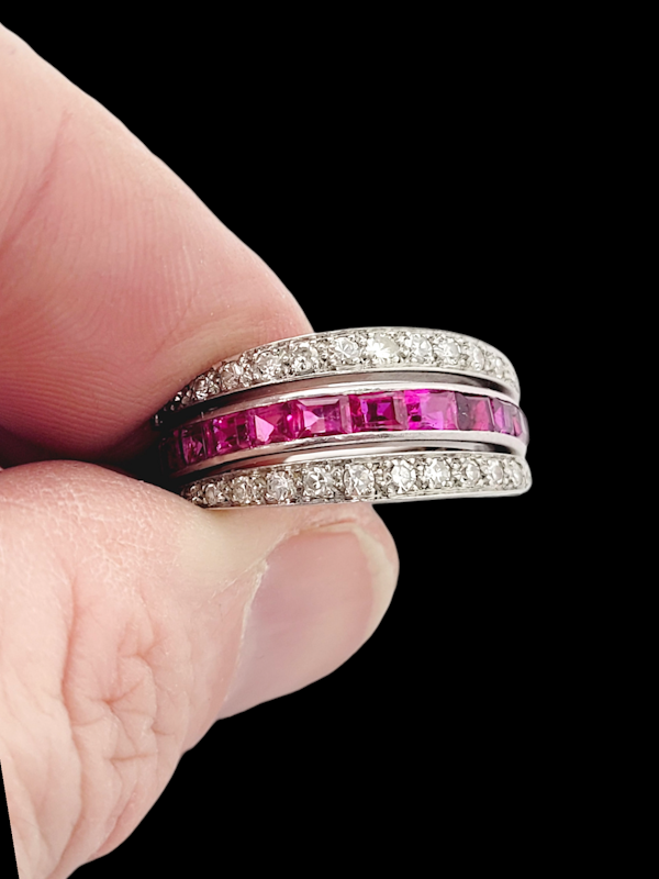 Art deco flip sapphire, ruby, and diamond eternity ring SKU: 7882 DBGEMS - image 3