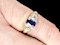 Antique sapphire and diamond carved half hoop engagement ring SKU: 7881 DBGEMS - image 2